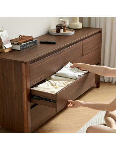 Cómoda 7 cajones Luntra café oscuro