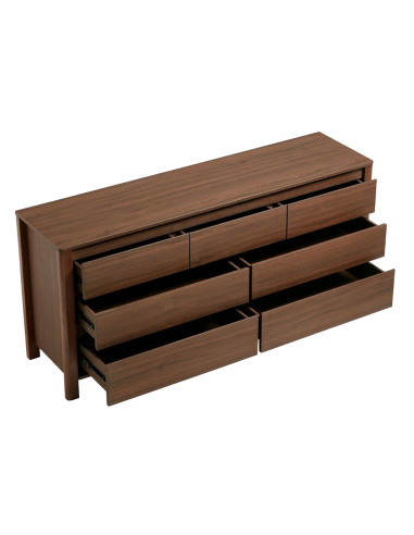 Cómoda 7 cajones Luntra café oscuro