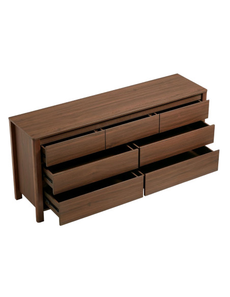 Cómoda 7 cajones Luntra café oscuro