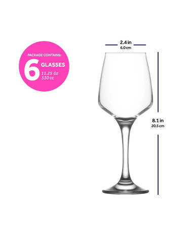 Copa vino 330ml set de 6