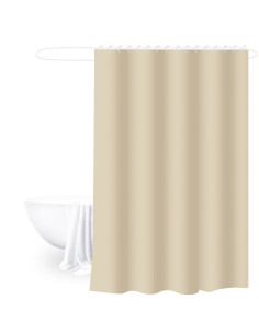 Cortina de Baño Beige Liso 180x180cm - Elegante y Funcional