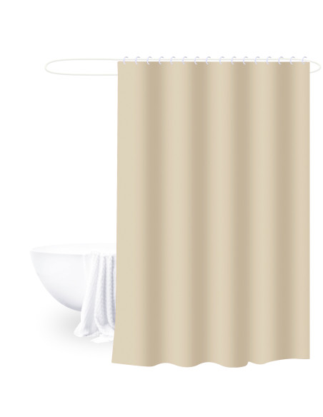 Cortina de Baño Beige Liso 180x180cm - Elegante y Funcional