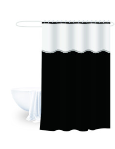 Cortina de Baño PEVA Negro 180x180 cm - Decoración de Baño