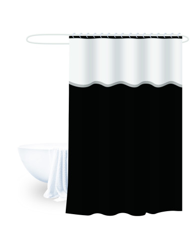 Cortina de Baño PEVA Negro 180x180 cm - Decoración de Baño