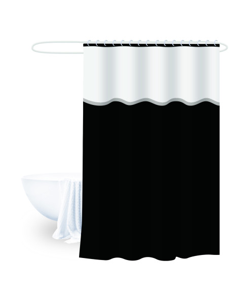 Cortina de Baño PEVA Negro 180x180 cm - Decoración de Baño