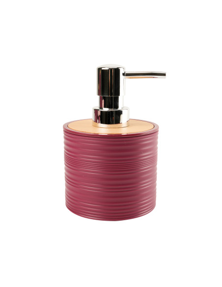 Dispensador de Jabón Plástico Estriado Turquesa con Bambú