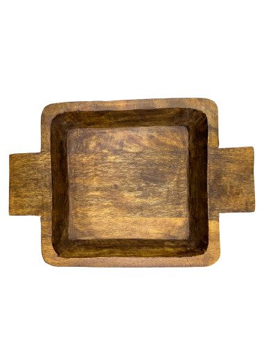 Ensaladera de Madera Oscura 37,5x25x5cm - Elegante y Funcional