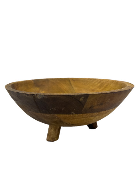 Ensaladera de Madera con Pedestal Tostada - Elegante y Rústica