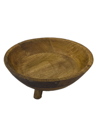 Ensaladera de Madera con Pedestal Tostada - Elegante y Rústica