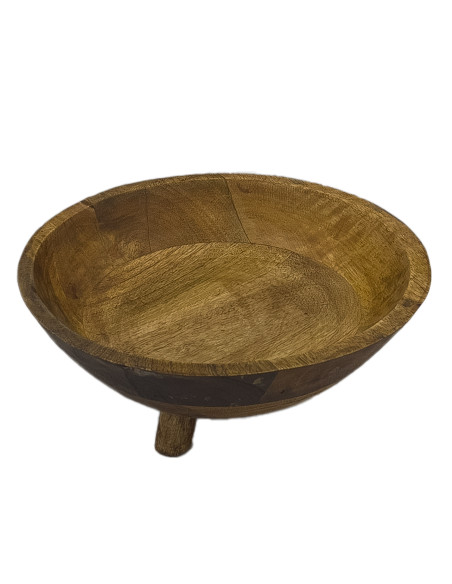 Ensaladera de Madera con Pedestal Tostada - Elegante y Rústica