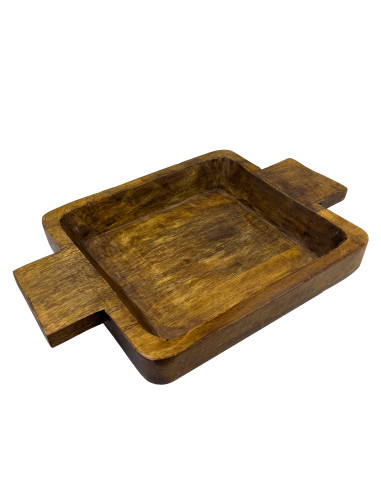 Ensaladera de Madera Oscura 37,5x25x5cm - Elegante y Funcional