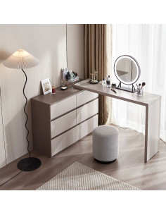 Escritorio 6 cajones Thiva gris claro 2