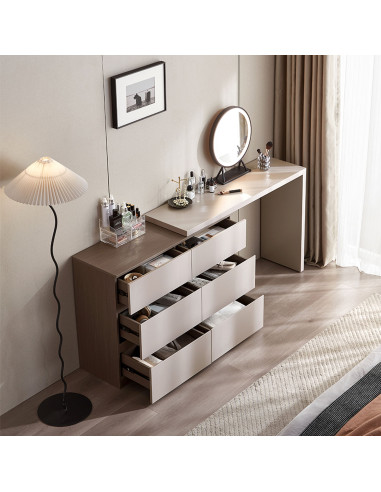 Escritorio 6 cajones Thiva gris claro