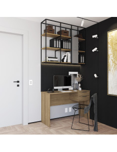 Escritorio Turim 122x45x75 Canary - Mueble Home Office Moderno 2