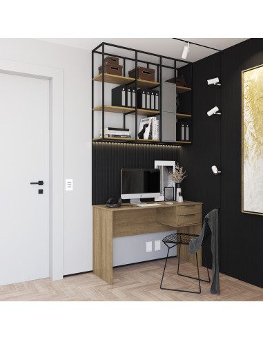 Escritorio Turim 122x45x75 Canary - Mueble Home Office Moderno