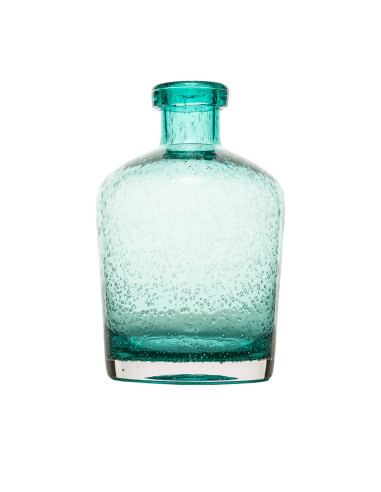 Florero de Vidrio Botella Verde 18cm - Decoración Elegante