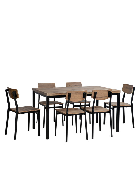 Juego comedor 6 sillas Alberta negro