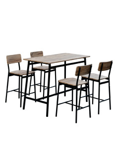 Juego Comedor Bar 4 Sillas Bruna Negro - Muebles de Comedor