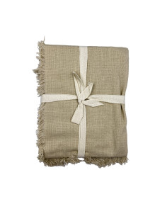 Mantel Slub Gris Liso 135x180cm - Textil Comedor Moderno