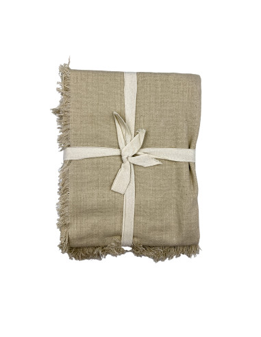 Mantel Slub Gris Liso 135x180cm - Textil Comedor Moderno