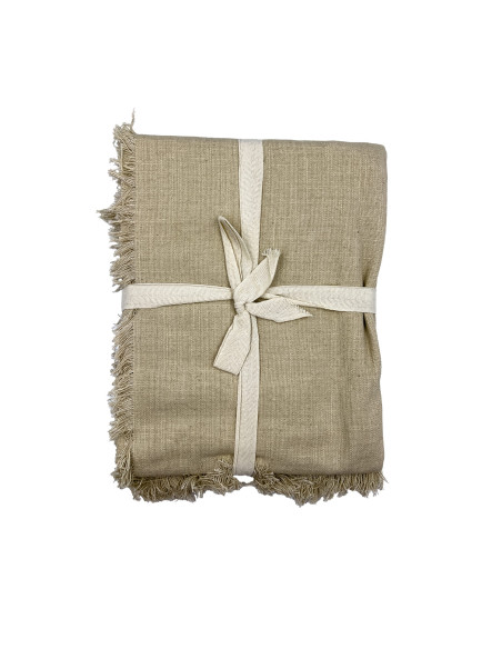 Mantel Slub Gris Liso 135x180cm - Textil Comedor Moderno