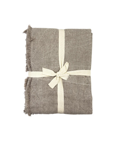 Mantel Slub Gris Liso 150x250cm - Elegante y Moderno