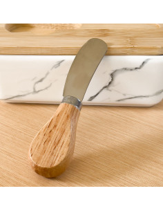 Mantequillero con Cuchillo de Bambú y Mármol - Elegante y Práctico 2