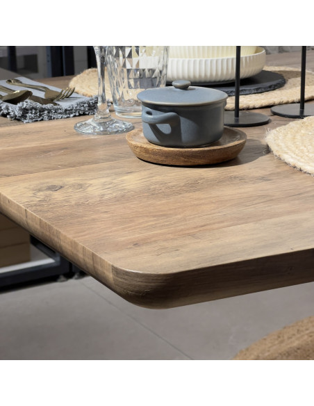 Mesa Comedor 6 Puestos Bonaire Madera Oscura - Elegante y Cálida