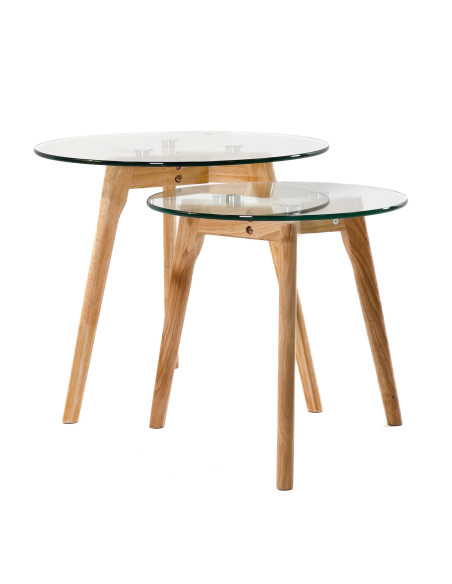 Mesas de Centro Bambú Set de 2 - Elegantes y Modernas