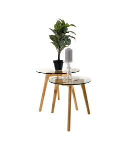 Mesas de Centro Bambú Set de 2 - Elegantes y Modernas 2