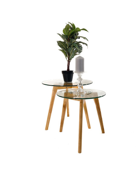 Mesas de Centro Bambú Set de 2 - Elegantes y Modernas