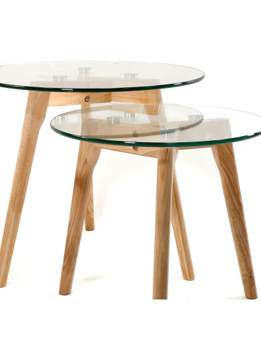 Mesas de Centro Bambú Set de 2 - Elegantes y Modernas