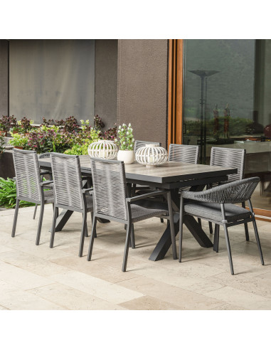 Mesa Terraza Extensible Sultán Gris 202-263cm - Muebles Exterior