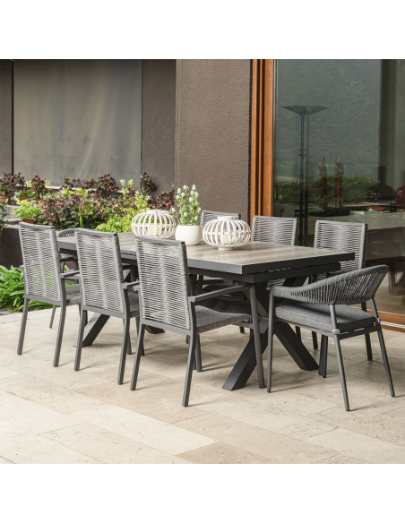 Mesa Terraza Extensible Sultán Gris 202-263cm - Muebles Exterior