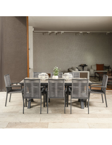 Mesa Terraza Extensible Sultán Gris 202-263cm - Muebles Exterior