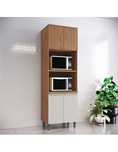 Mueble Horno Requinte 71.5cm Madera y Beige 4 Puertas