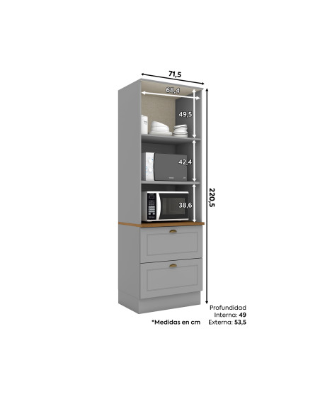 Mueble Horno Americana Gris 71.5cm - Mueble de Cocina
