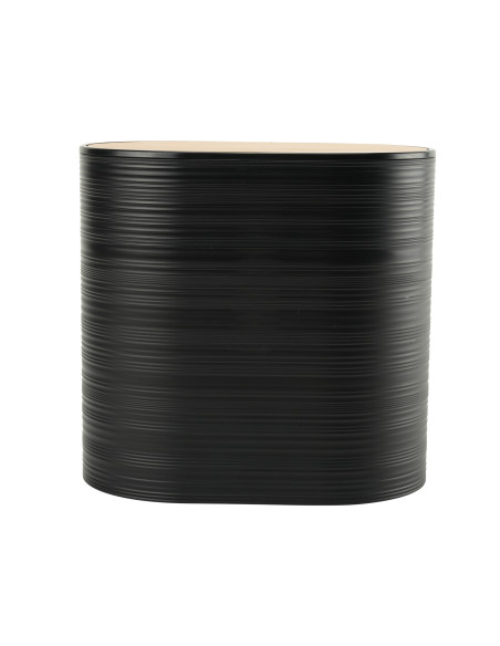 Papelero Plástico Estriado Negro - Accesorio Baño Práctico