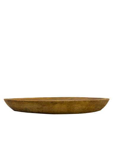 Plato de Madera Tostado 25cm - Menaje de Mesa Rústico