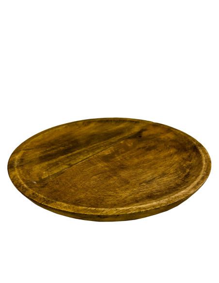 Plato de Madera Tostado 25cm - Menaje de Mesa Rústico