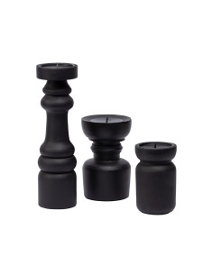 Portavelas de Madera Oscuro 15cm - Elegancia Atemporal 2