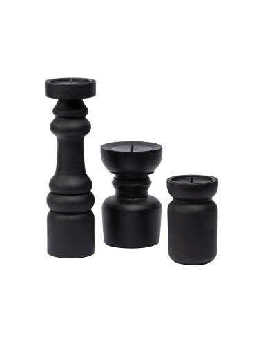 Portavelas de Madera Oscuro 15cm - Elegancia Atemporal