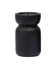 Portavelas de Madera Oscuro 15cm - Elegancia Atemporal