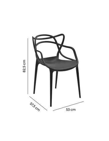 Silla PP Allegra Negro - Silla Moderna de Polipropileno