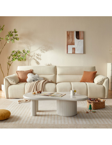 Sofá 3 Cuerpos Alina Blanco - Mueble de Living Moderno