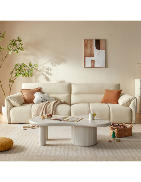 Sofá 3 Cuerpos Alina Blanco - Mueble de Living Moderno