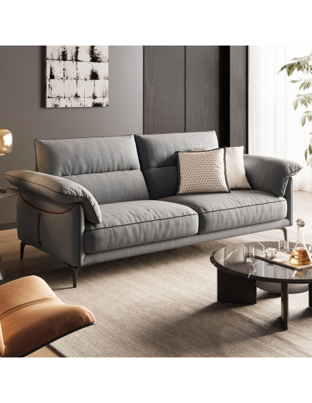 Sofá 3 cuerpos Mirok gris oscuro