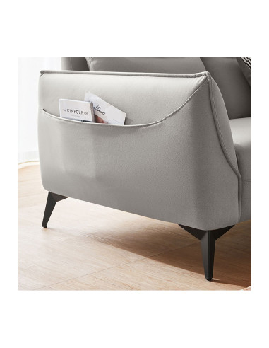 Sofá 3 cuerpos Vértice gris claro