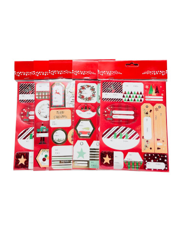 Stickers navidad surtidos rojo/dorado