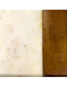 Tabla de Madera con Mármol Blanco 12x33x2cm - Elegante y Funcional 2
